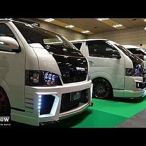 (4K)modified TOYOTA HIACE booth - カスタムハイエースブース  大阪オートメッセ2016 - YouTube