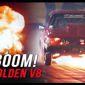 Big boost Holden V8 goes BOOM! - YouTube